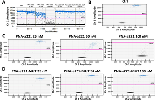 <h2>Effects of R8-PNA-a221 on miR-221-3p sequence detection by RT-ddPCR.</h2>