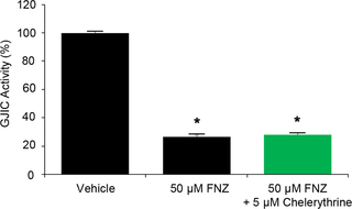 <h2>Effect of chelerythrine on FNZ-induced GJIC inhibition.</h2>