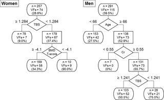 <h2>Decision tree analysis for the determination of the prevalence of vertebral fractures in patients with T2DM.</h2>