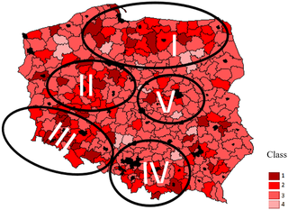 <h2>Cultural attractiveness of Polish districts (based on the synthetic characteristic).</h2>