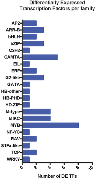 Summary of differentially expressed transcription factors in <i>S</i>. <i>fruticosa</i>.