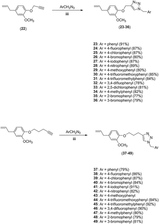 Preparation of eugenol derivatives 23–49.