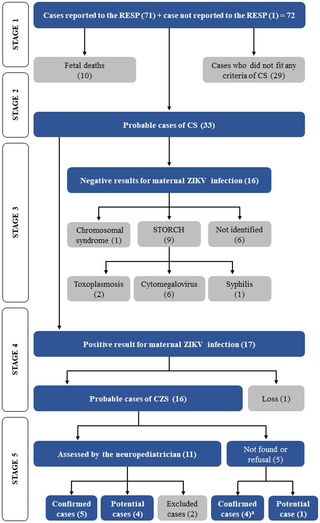Algorithm for the screening of cases reported to the RESP<sup>(a)</sup>.