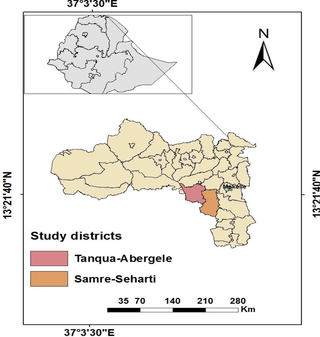 Study districts from the Tigray Administrative Region, Northern Ethiopia.