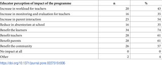 Educator perceptions of how programme may affect participants.