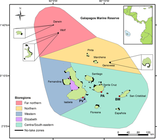 Marine biogeographical regions of the Galapagos Islands.